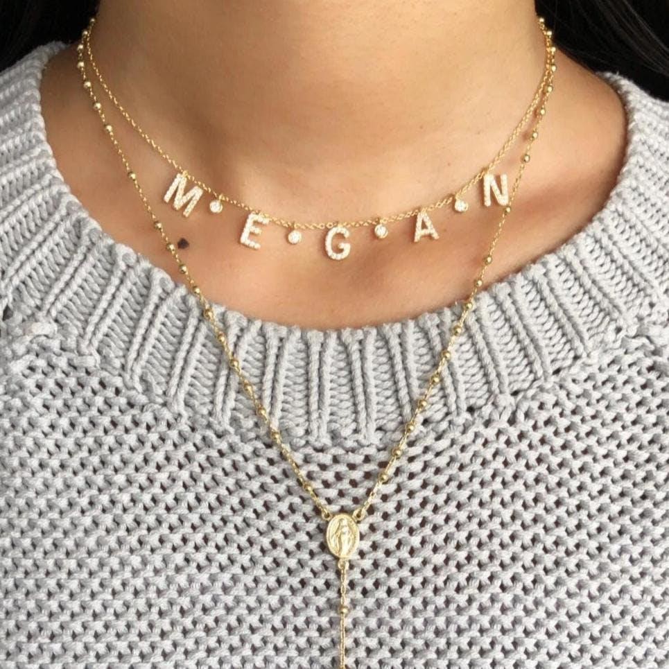 An item of personalized jewelry - a necklace 'Megan"