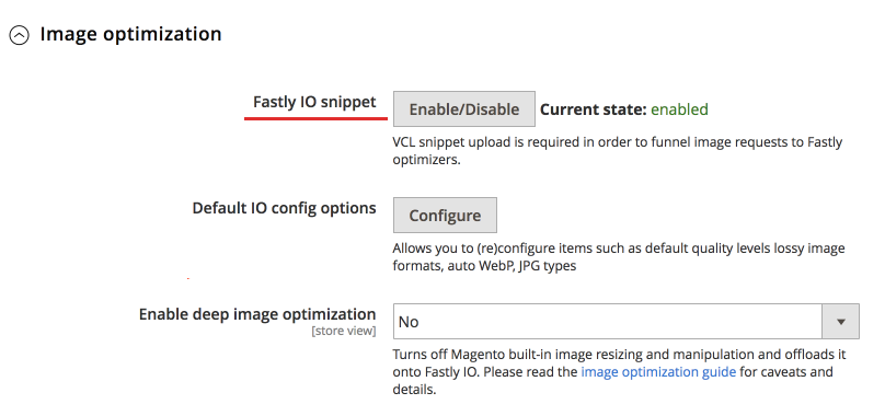 Fastly IO setting in Magento