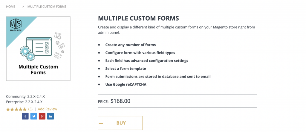 Multiple Custom Forms by MageSide