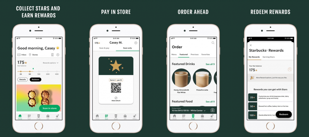 Starbucks app showing personalization in action